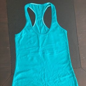 Lululemon cool Racerback tank in turquoise.